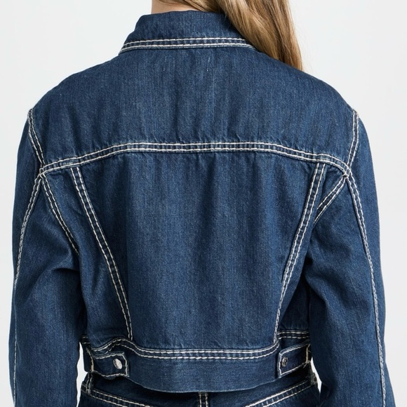 RE/DONE Cropped Denim Trucker Jacket Size M - Picture 2 of 8